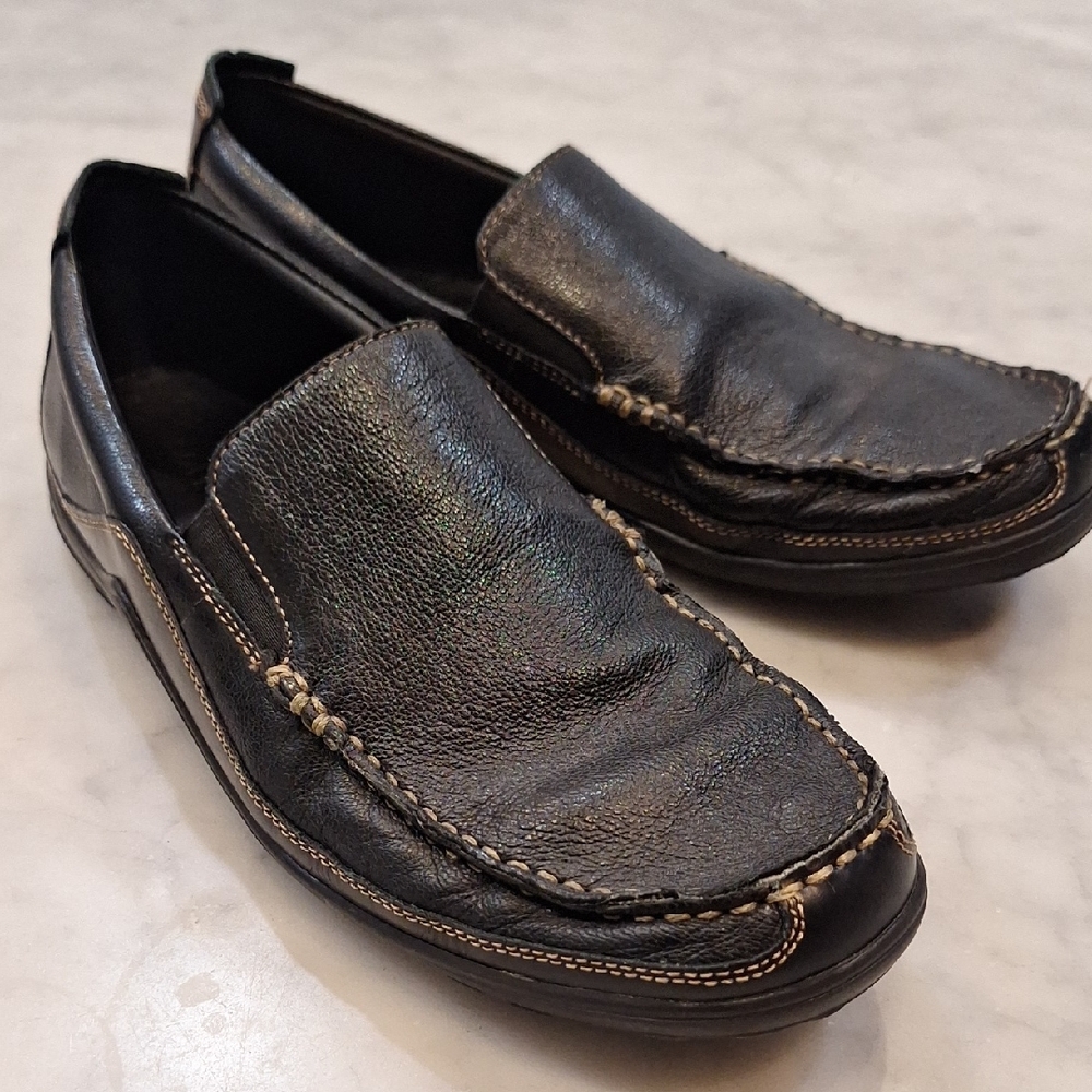 Cole Haan Tucker‎ Venetian C3557 Black Leather Slip On Driving Loafers Sz 8.5M